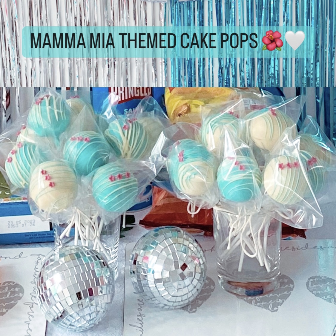 Mamma Mia Themed Cake Pops